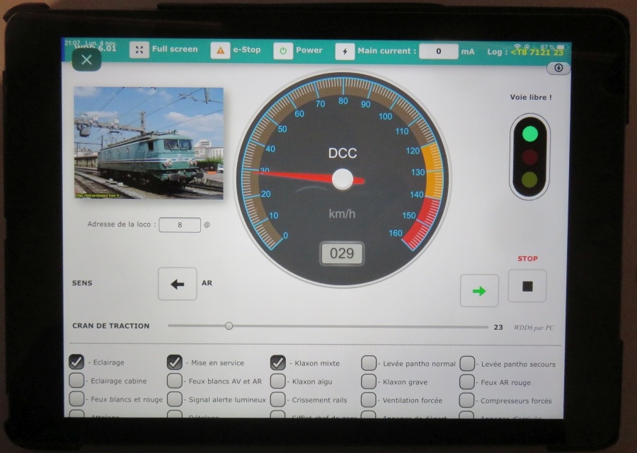 Commande par tablette en WiFi